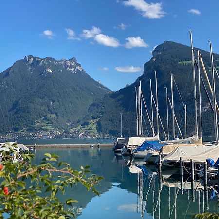 Herrlicher Blick Auf Berge Und See Faulensee Exteriör bild