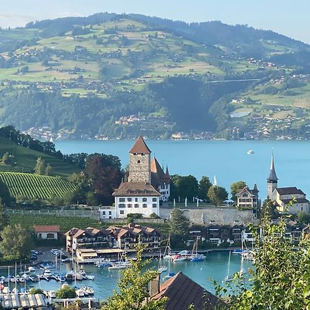 Herrlicher Blick Auf Berge Und See Faulensee Exteriör bild